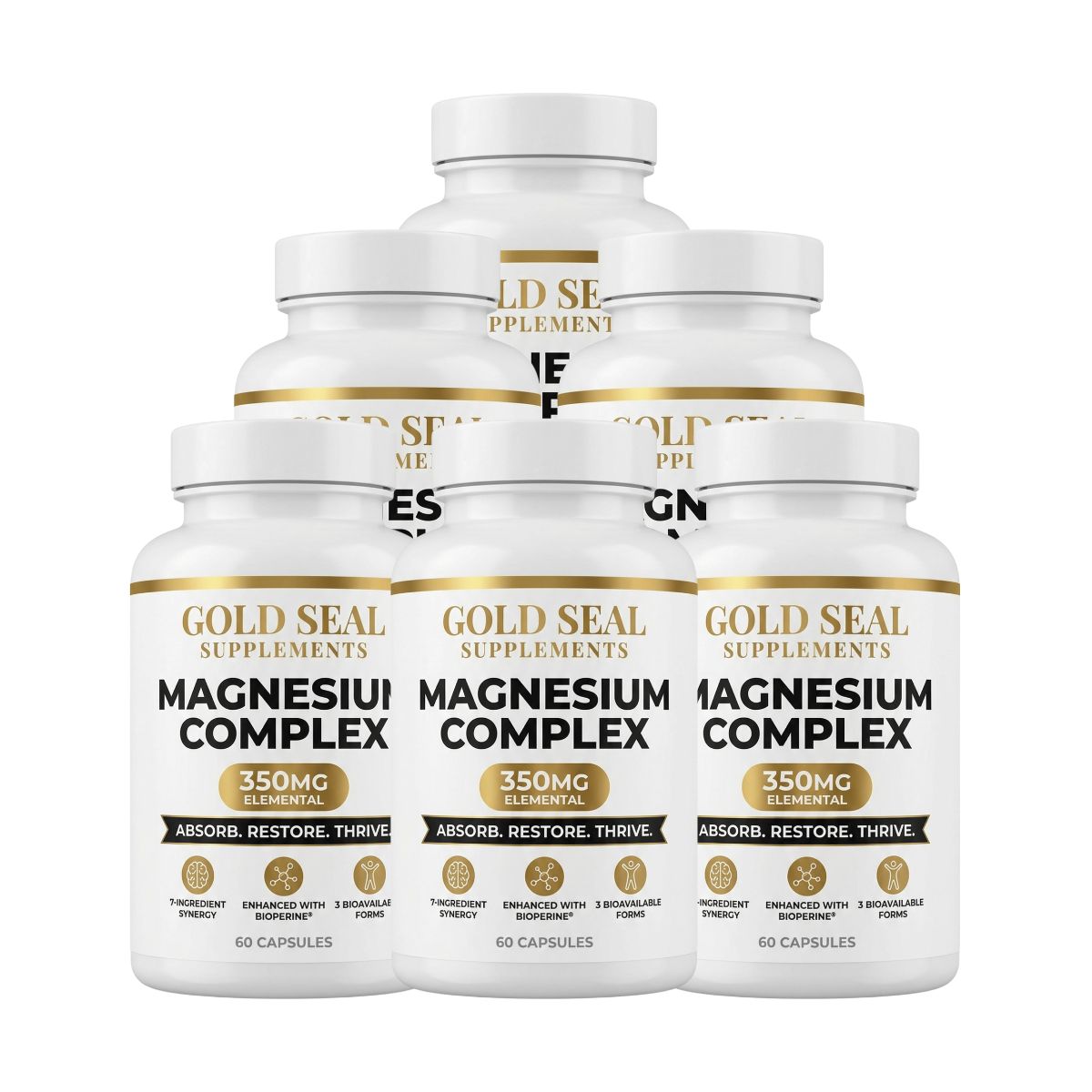 Gold Seal Magnesium Complex 350MG Elemental (5 Bottles)